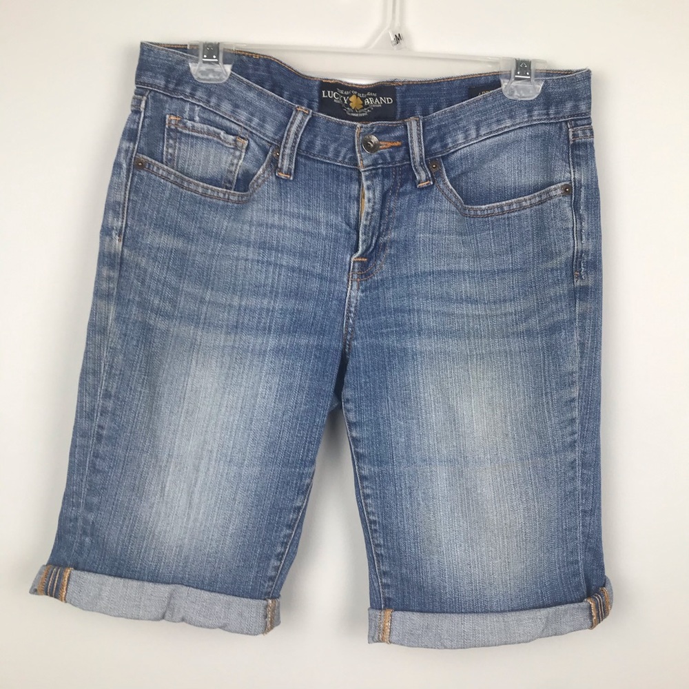 LUCKY BRAND ABBEY FRAYED CUFFED BERMUDA  Sz 6/28